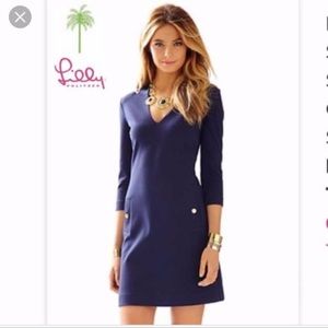 Lilly Pulitzer “Charlena” navy shift dress